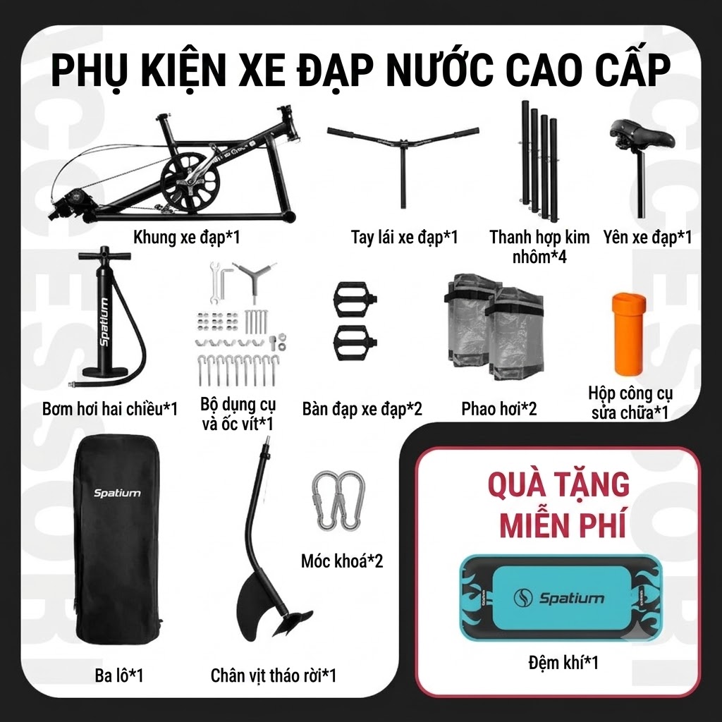 Xe Đạp Nước Đơn Spatium 2.0 Bản Nâng Cấp Hợp Kim Nhôm - Ảnh 4