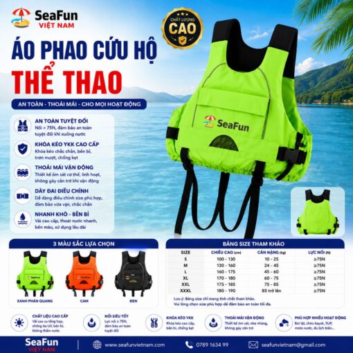 ao phao cuu ho phoi mau the thao in logo seafun
