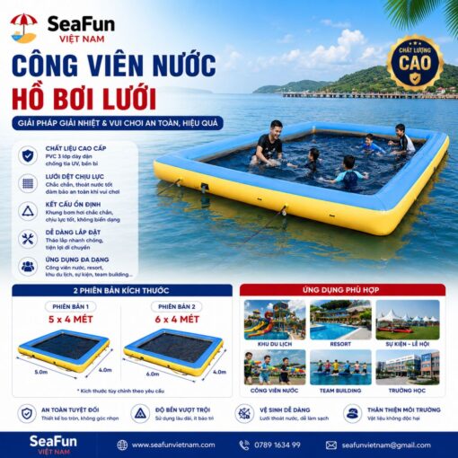 cong vien nuoc ho boi luoi bat pvc 0.9mm day luoi