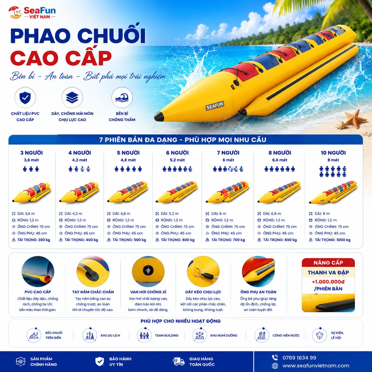 phao chuoi cao cap ong dai 75cm