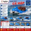 phao keo ca map mau xanh duong pvc mo luoi gia cuong cho 4 den 6 nguoi seafun