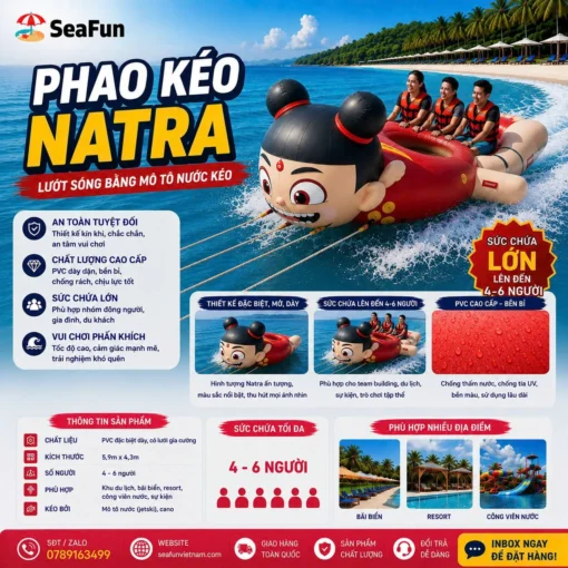 phao keo natra bat pvc mo luoi gia cuong cho 4 den 6 nguoi seafun